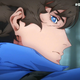 Richter Belmont glances over his shoulder and stares sternly towards the camera.